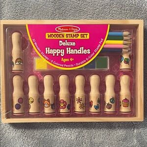Melissa & Doug Deluxe Happy Handles Stamp Set with Colorful Accessories